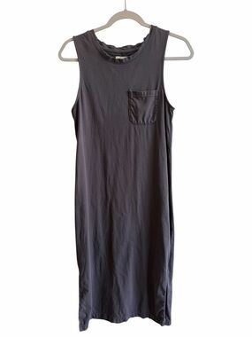 Pact 100% Organic Cotton Charcoal Gray Tank Shift Dress Size Small Minimalist